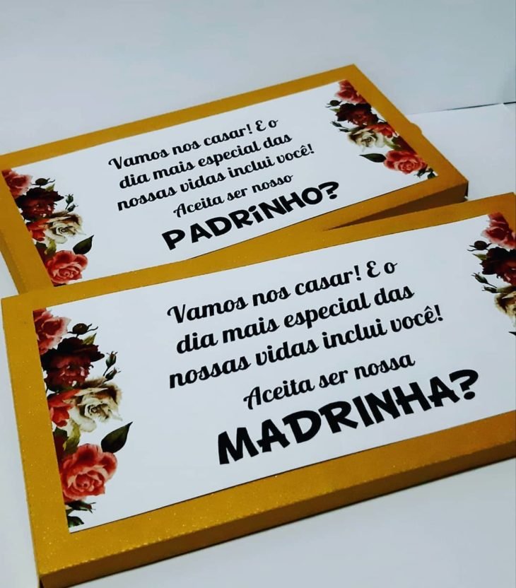 Convite para madrinha de casamento Simples