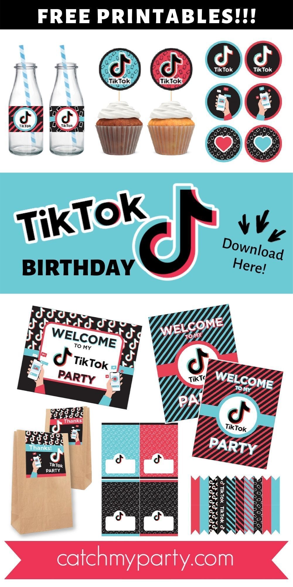 Festa Tik Tok Para imprimir