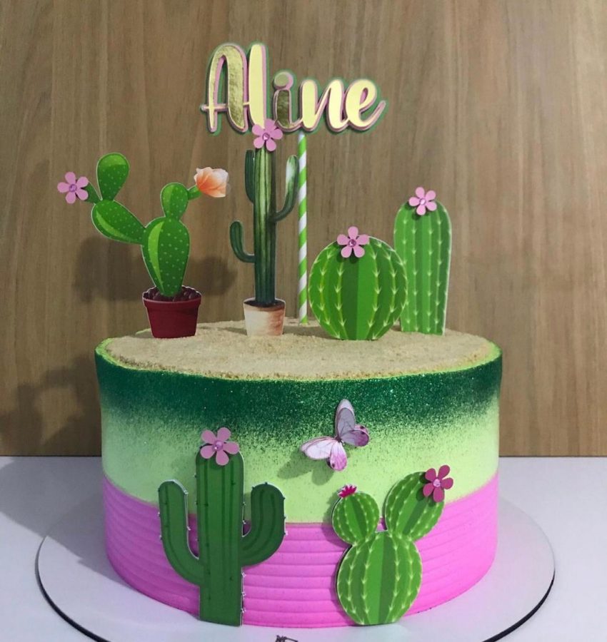 Bonito padrão perfeito com cactos em estilo cartoon para imprimir cacto  verde com flores brilhantes