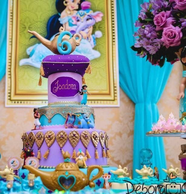 Inspirações de bolo jasmyn mais de 90 idéias para você em 2023  Bolo festa  infantil, Bolo da princesa jasmine, Festa de aniversário da princesa