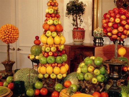 mesa de natal Com frutas