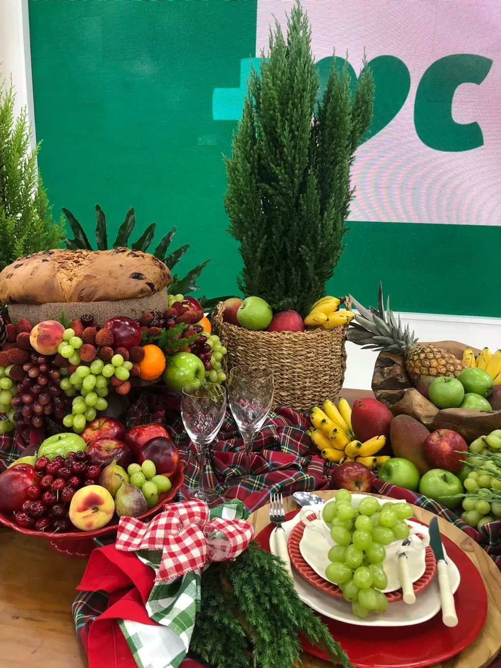 mesa de natal Com frutas