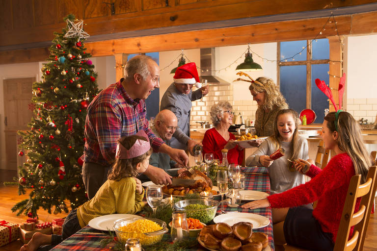 mesa de natal Para família